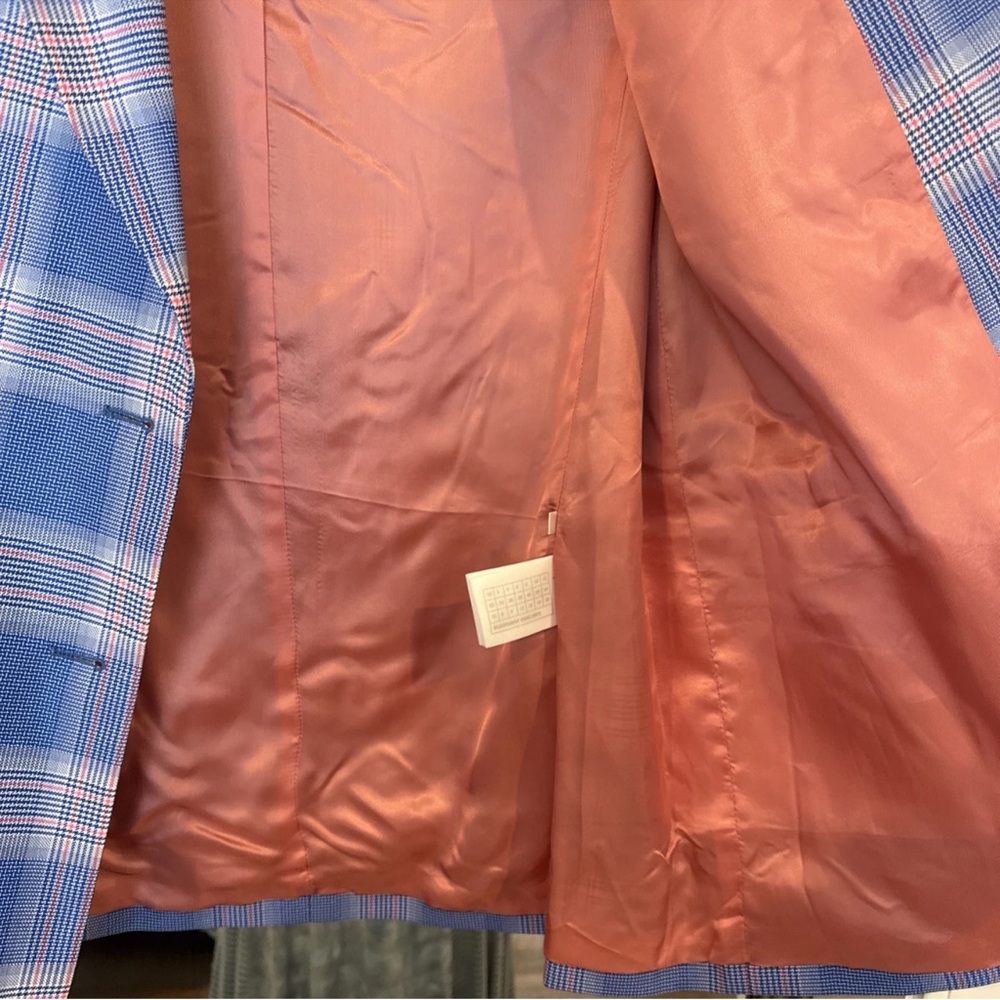Essentiel Blue & Pink Plaid Double-Breasted Blazer - Picture 7 of 16
